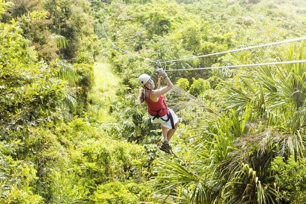 Women Zip Lining