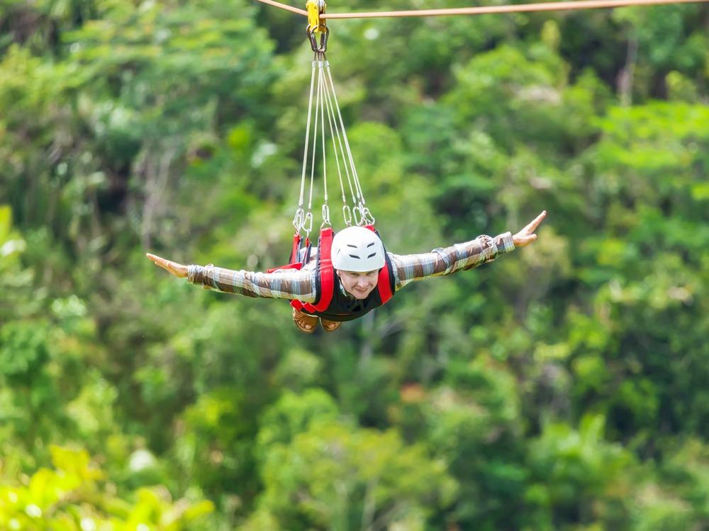 Person Zip lining